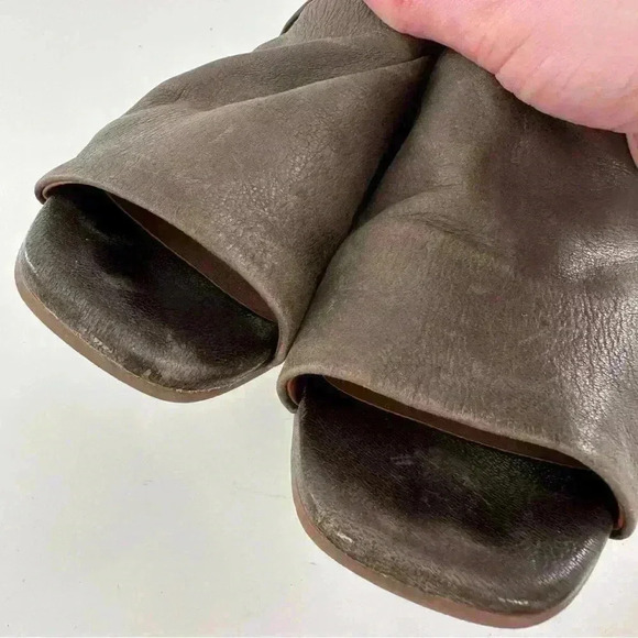 Lucky brand womens ankle booties size 38.5 gray leather dorsay wedge boots - Picture 7 of 11